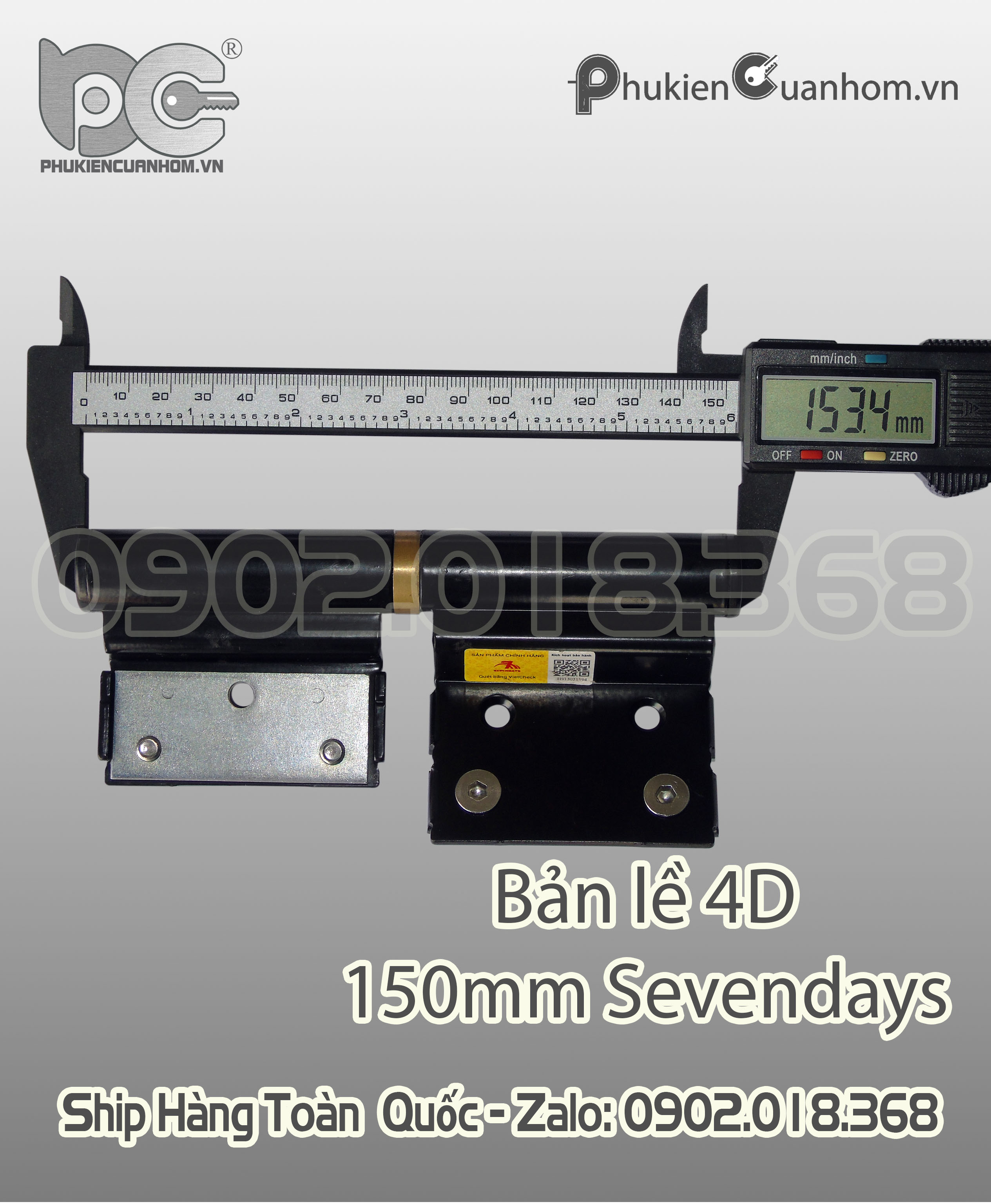 Bản lề 4D dài 150mm hiệu Sevendays dùng cho nhôm Xingfa 55