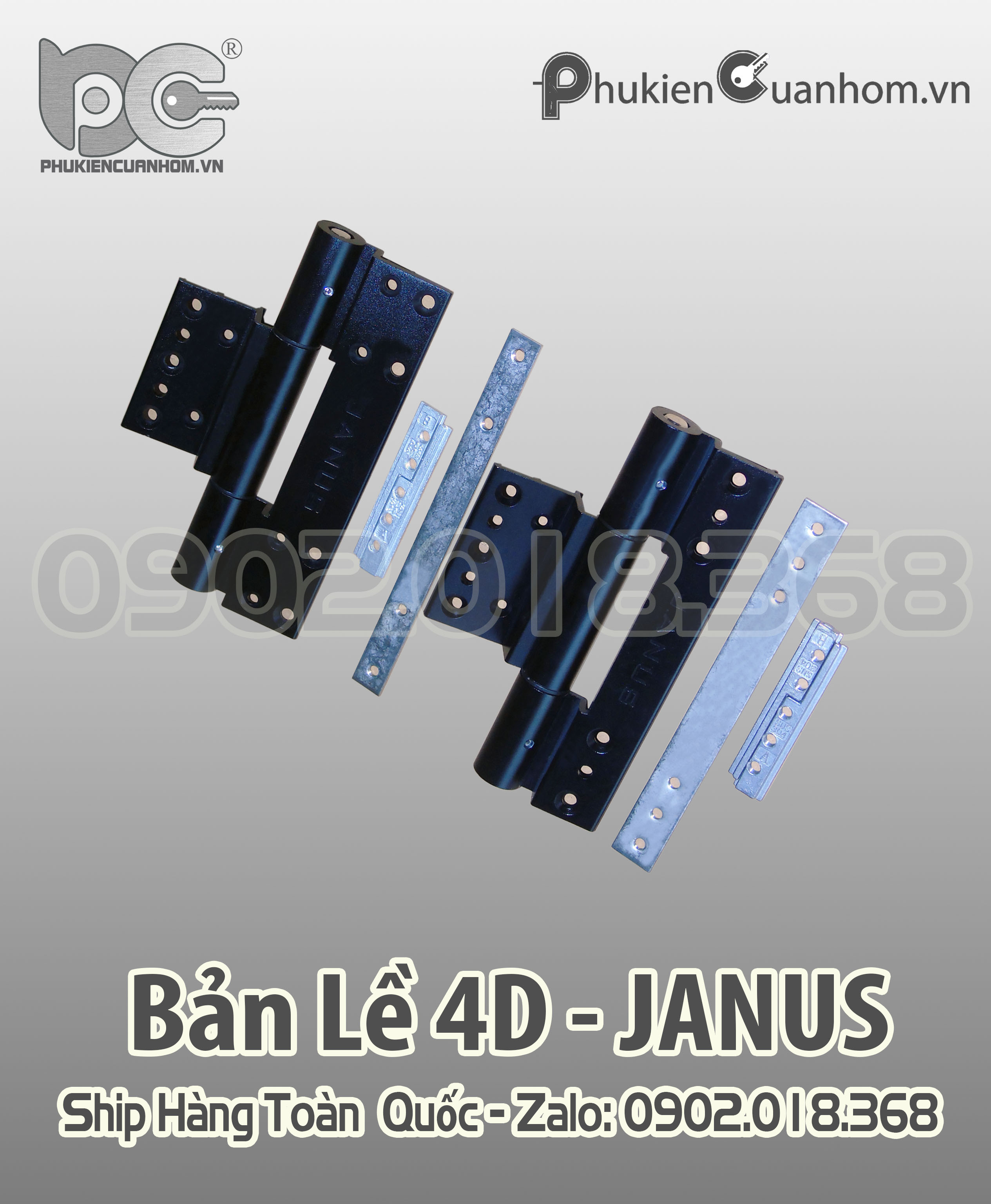 Bản lề 4D cao cấp nhôm Xingfa hệ 55 hiệu Janus