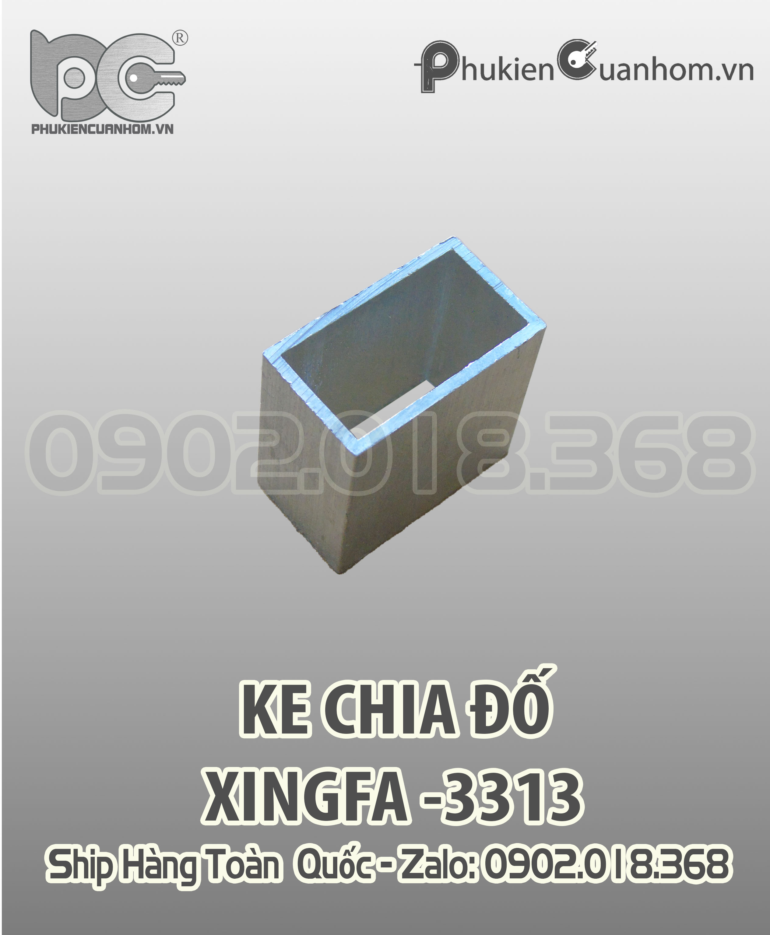 Pát hộp liên kết chia đố khung bao C3313 nhôm Xingfa