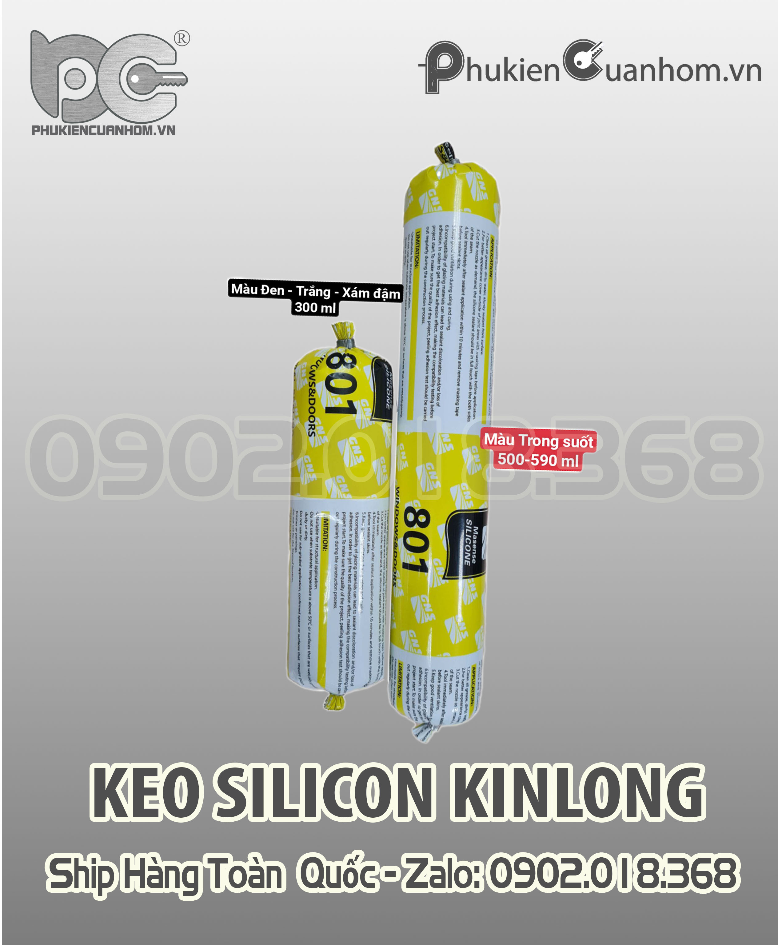 Keo silicone màu xám Xingfa hiệu KinLong