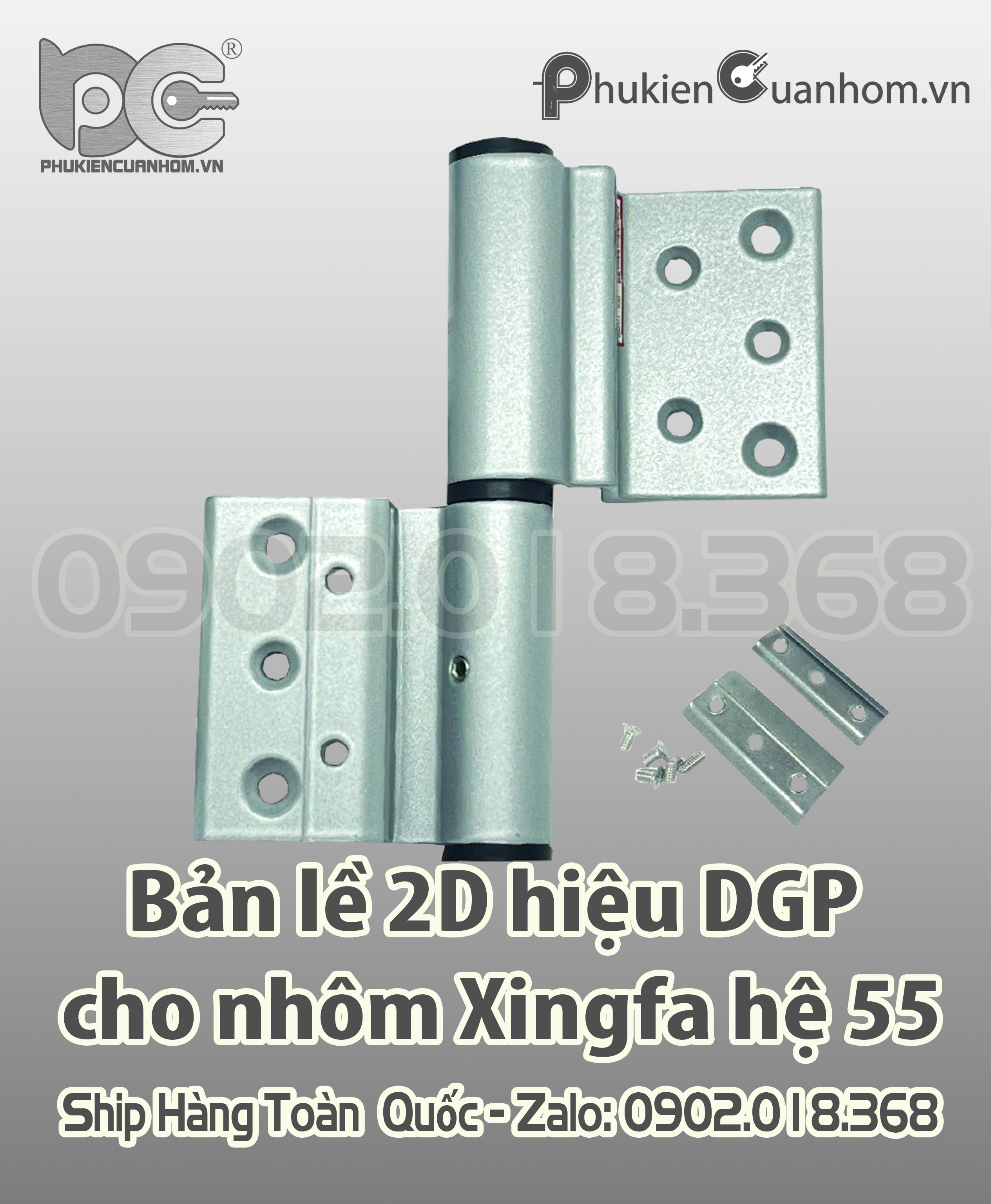 Bản lề 2D cánh khung hiệu DGP cho nhôm Xingfa hệ 55